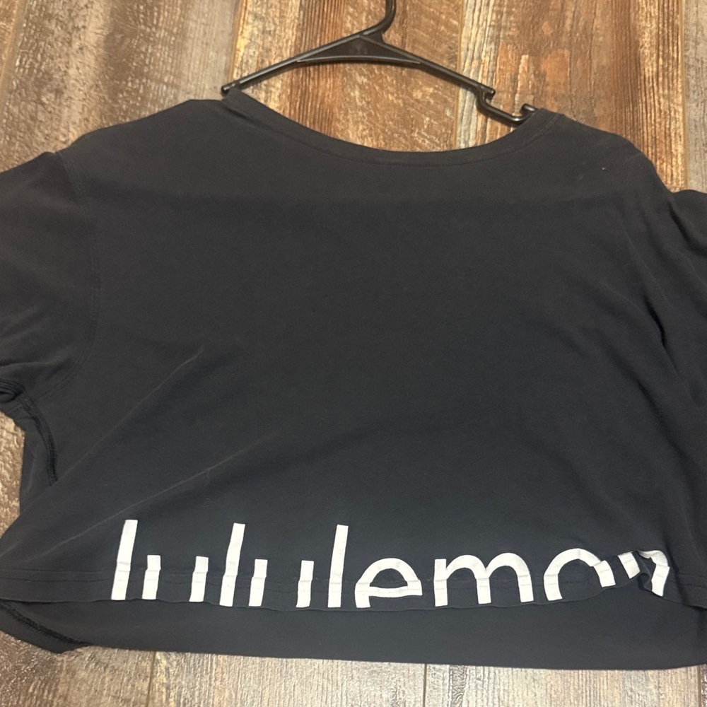 lululemon athletica Black Cropped Logo Top